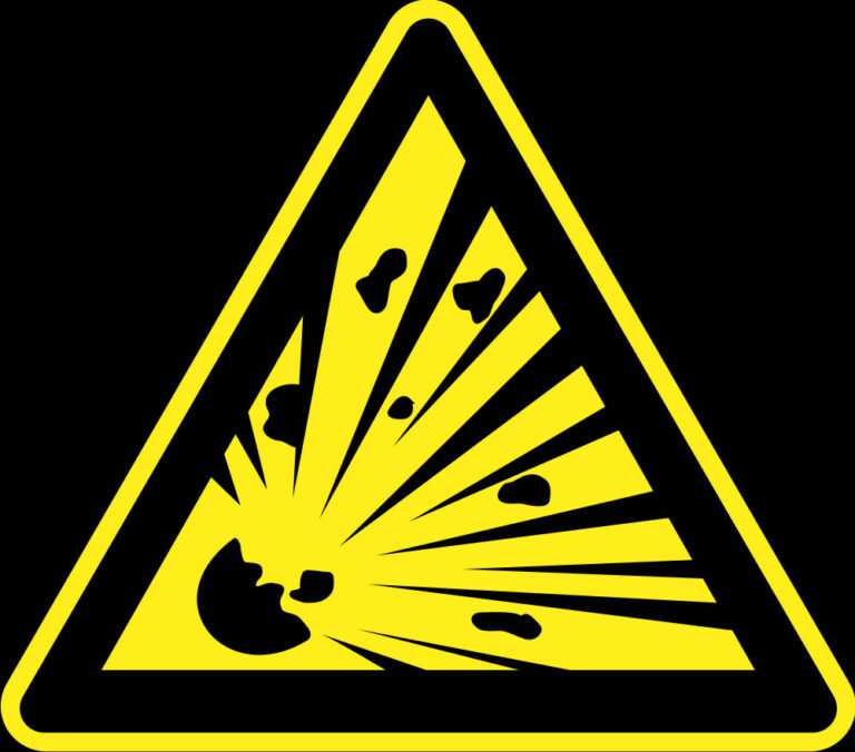 Caution explosive material